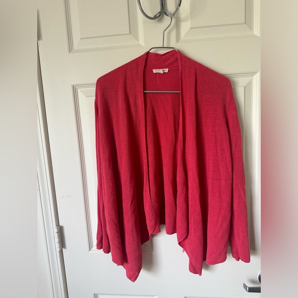 EILEEN FISHER Pink Women’s Open Front Drape Cardigan.